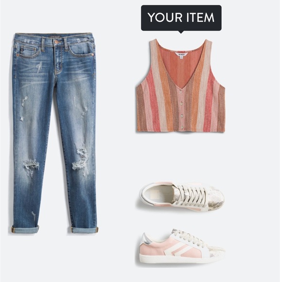 Cropped Front Button Top - BB DAKOTA by Steve Madden - Picture 4 of 7